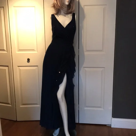 Mac Duggal Rhinestone Chiffon Gown, Dress - Picture 4 of 14